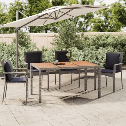 Tavolo Giardino Piano Legno Grigio Polyrattan e Massello Acacia - homemem39