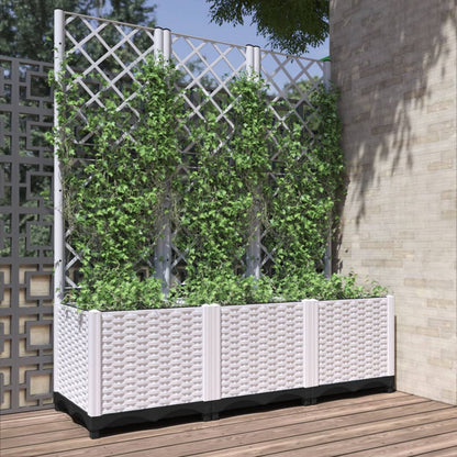 Fioriera da Giardino con Graticcio Bianco 120x40x136 cm PP - homemem39