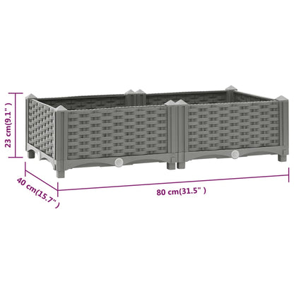 Fioriera Rialzata 80x40x23 cm in Polipropilene - homemem39