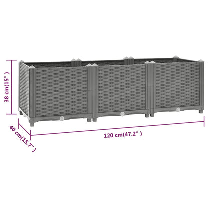 Fioriera Rialzata 120x40x38 cm in Polipropilene - homemem39