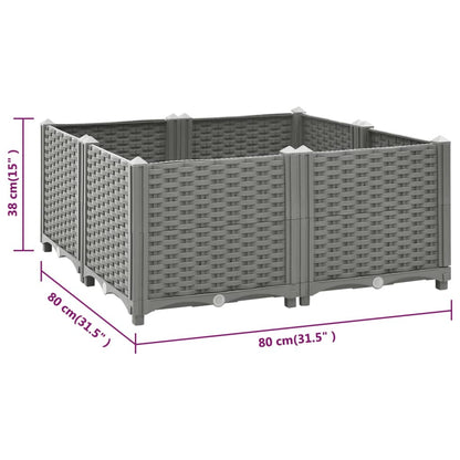 Fioriera Rialzata 80x80x38 cm in Polipropilene - homemem39