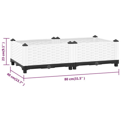 Fioriera Rialzata 80x40x23 cm in Polipropilene - homemem39