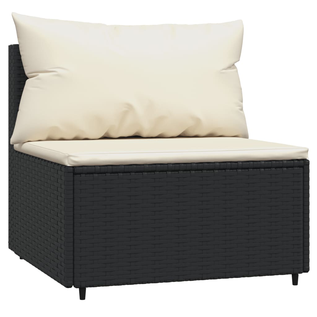 Divani Centrali da Giardino con Cuscini 2pz in Polyrattan Nero - homemem39