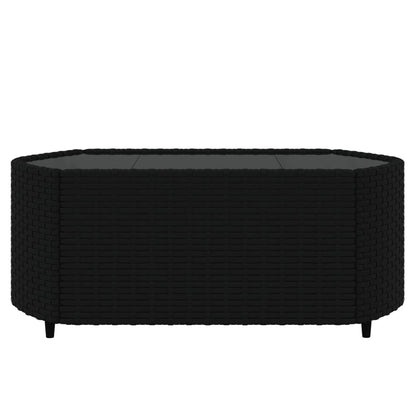 Set Divani da Giardino 3 pz con Cuscini Nero in Polyrattan - homemem39