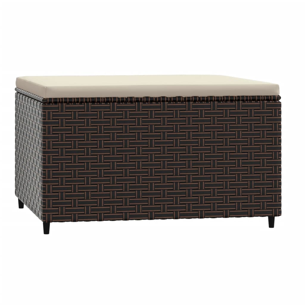 Poggiapiedi da Giardino con Cuscini 2 pz in Polyrattan Marrone - homemem39