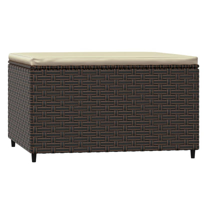 Poggiapiedi da Giardino con Cuscini 2 pz in Polyrattan Marrone - homemem39