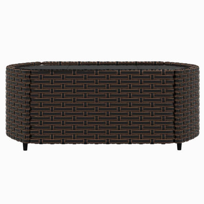 Set Mobili da Giardino 3 pz con Cuscini in Polyrattan Marrone - homemem39