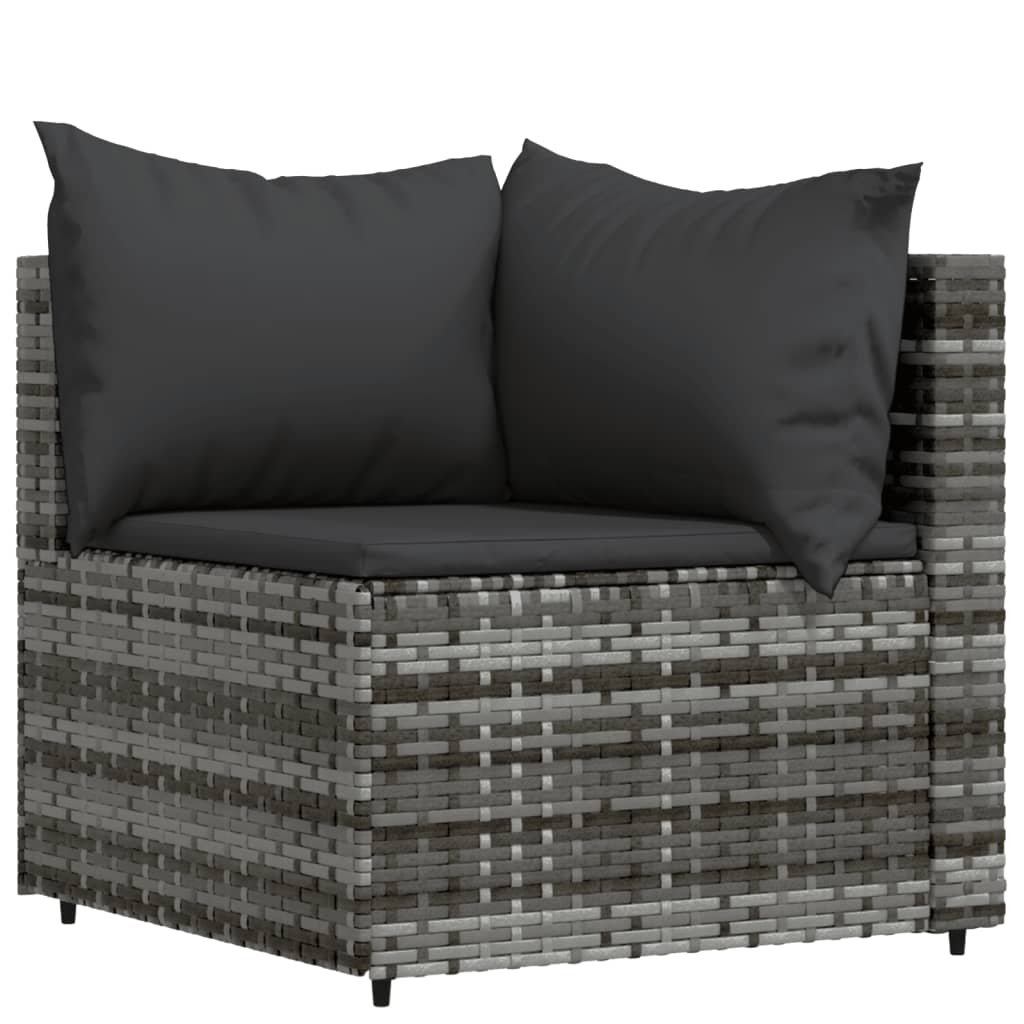 Set Divani da Giardino 4 pz con Cuscini in Polyrattan Grigio - homemem39