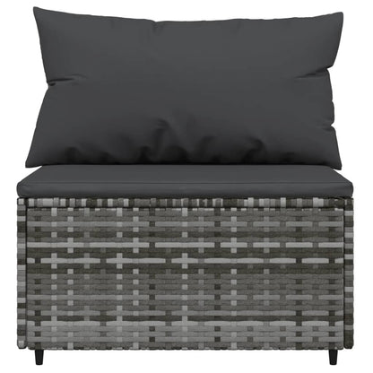 Set Divani da Giardino 4 pz con Cuscini in Polyrattan Grigio - homemem39