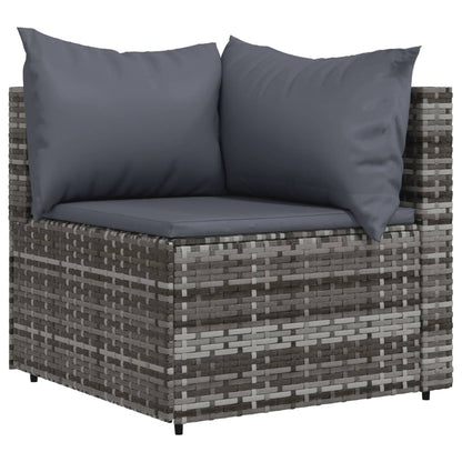 Set Divani da Giardino 3 pz con Cuscini in Polyrattan Grigio - homemem39