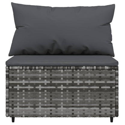 Set Divani da Giardino 3 pz con Cuscini in Polyrattan Grigio - homemem39