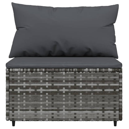 Set Divani da Giardino 4 pz con Cuscini in Polyrattan Grigio - homemem39