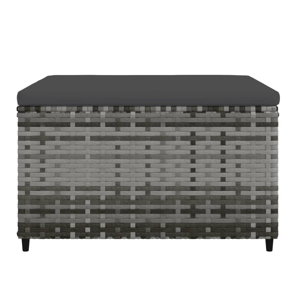 Poggiapiedi da Giardino con Cuscini 2 pz in Polyrattan Grigio - homemem39