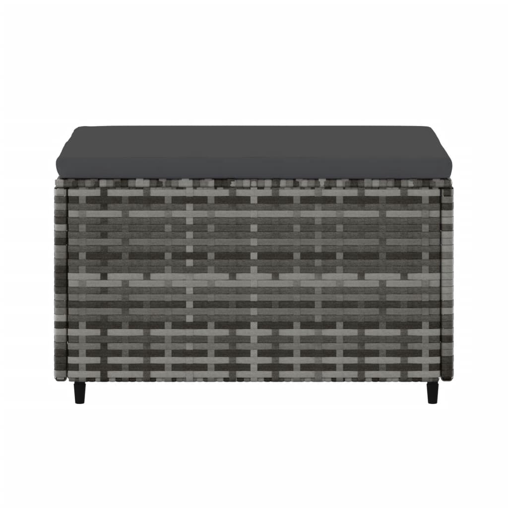 Poggiapiedi da Giardino con Cuscini 2 pz in Polyrattan Grigio - homemem39