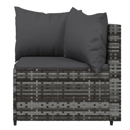 Set Divani da Giardino 4 pz con Cuscini in Polyrattan Grigio - homemem39