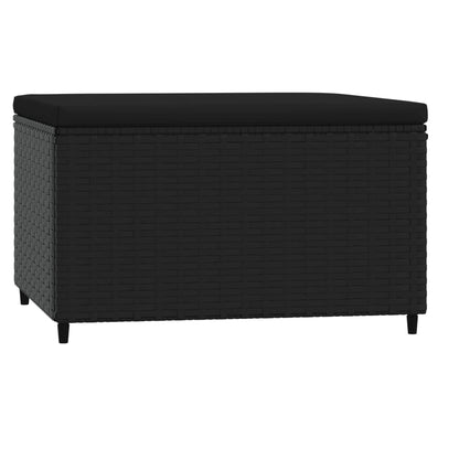 Poggiapiedi da Giardino con Cuscini in Polyrattan Nero - homemem39