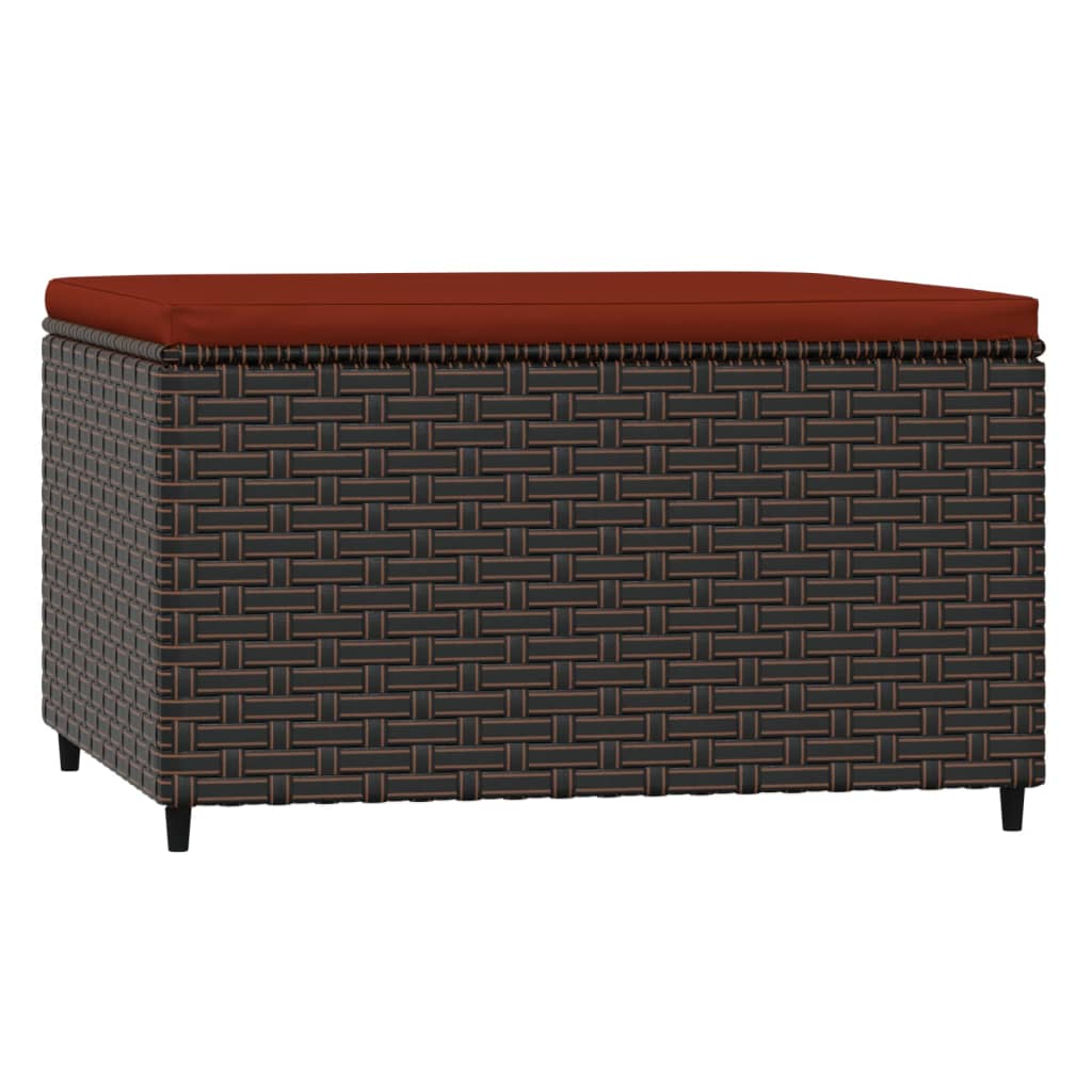 Poggiapiedi da Giardino con Cuscini 2 pz in Polyrattan Marrone - homemem39