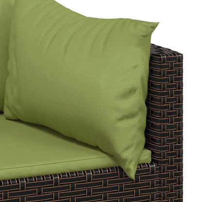 Divani Angolari da Giardino con Cuscini 2pz Polyrattan Marrone - homemem39