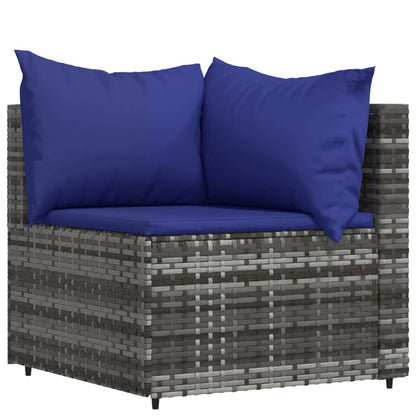 Set Divani da Giardino 3 pz con Cuscini in Polyrattan Grigio - homemem39