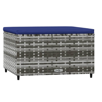 Poggiapiedi da Giardino con Cuscini 2 pz in Polyrattan Grigio - homemem39