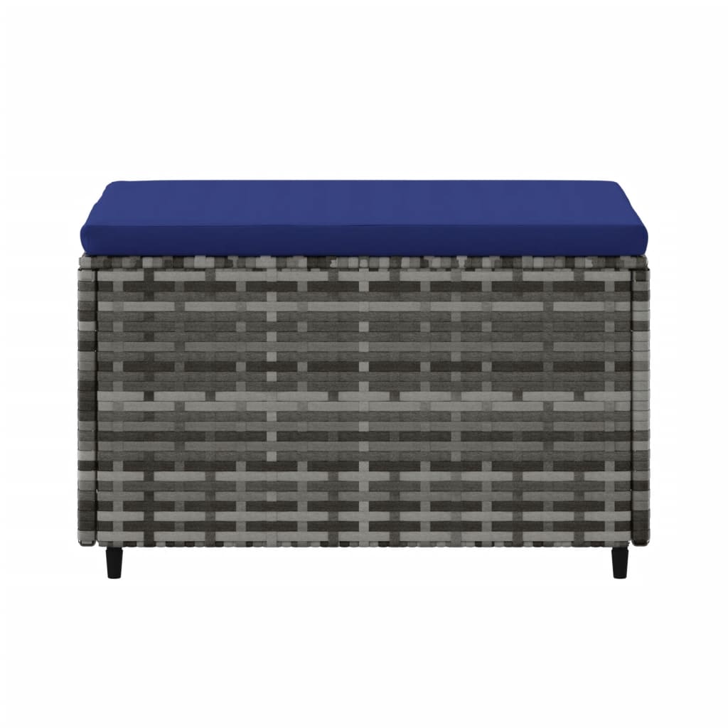 Poggiapiedi da Giardino con Cuscini 2 pz in Polyrattan Grigio - homemem39