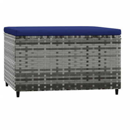 Poggiapiedi da Giardino con Cuscini 2 pz in Polyrattan Grigio - homemem39