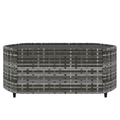 Set Divani da Giardino 4 pz con Cuscini in Polyrattan Grigio - homemem39