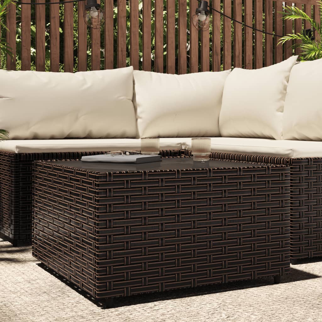 Tavolino Quadrato da Giardino Marrone 50x50x30cm in Polyrattan - homemem39