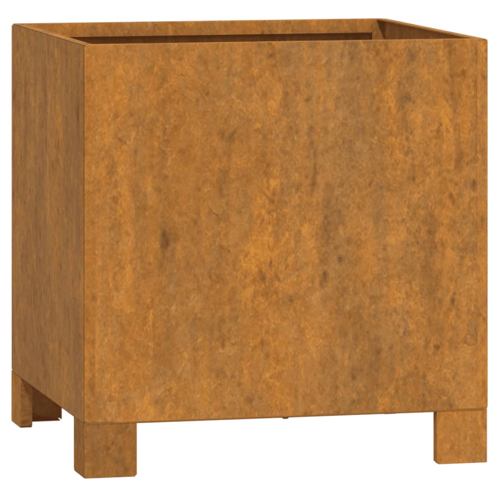 Fioriere con Gambe 2pz Ruggine 32x30x33 cm Acciaio Corten - homemem39