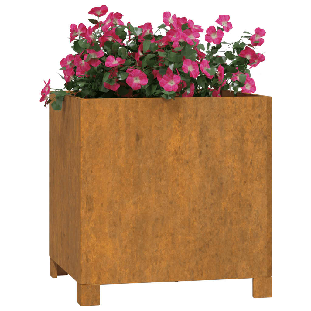 Fioriera con Gambe Ruggine 42x40x43 cm Acciaio Corten - homemem39