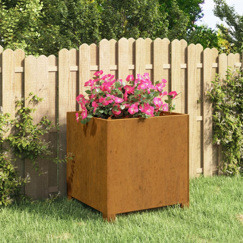 Fioriera con Gambe Ruggine 42x40x43 cm Acciaio Corten - homemem39