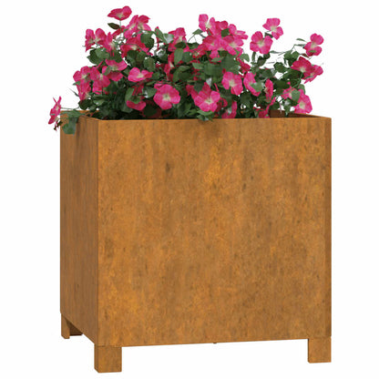 Fioriere con Gambe 2pz Ruggine 42x40x43 cm Acciaio Corten - homemem39