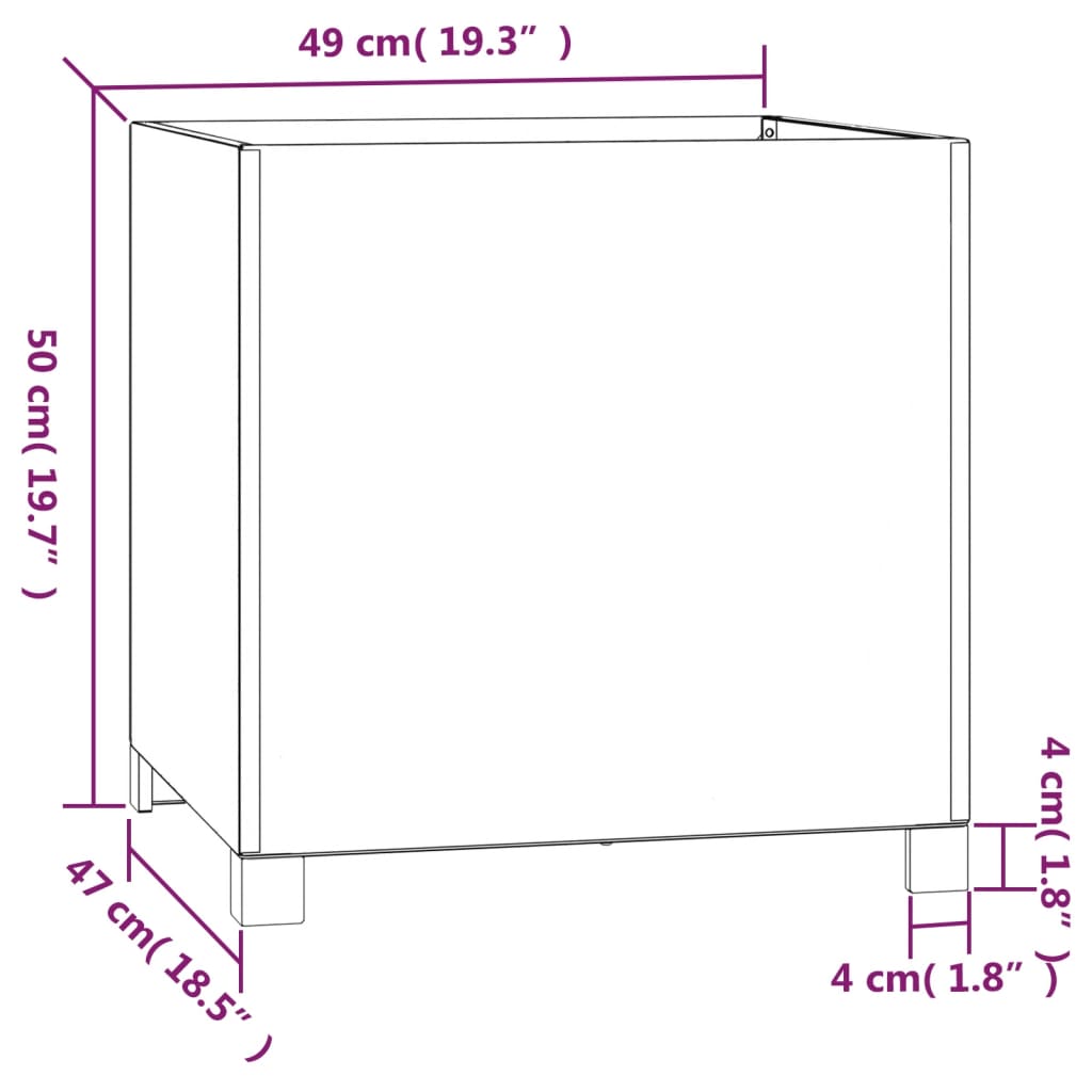 Fioriere con Gambe 2pz Ruggine 49x47x50 cm Acciaio Corten - homemem39