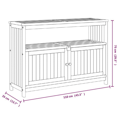 Tavolo Consolle da Giardino 110x35x75 cm Legno Massello Acacia - homemem39