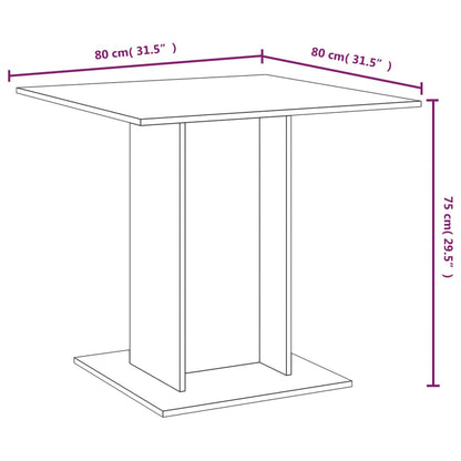 Tavolo da Pranzo grigio sonoma 80x80x75 cm in Legno Multistrato - homemem39