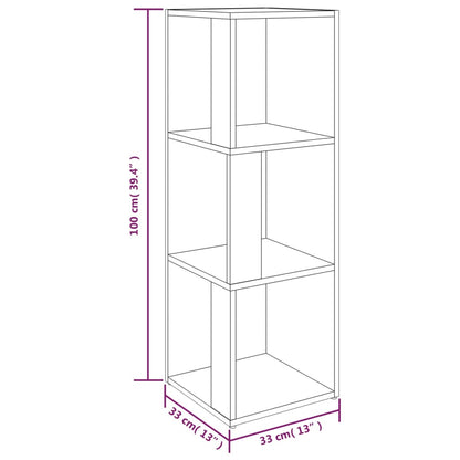 Scaffale Angolare Rovere Fumo 33x33x100 cm Legno Multistrato - homemem39