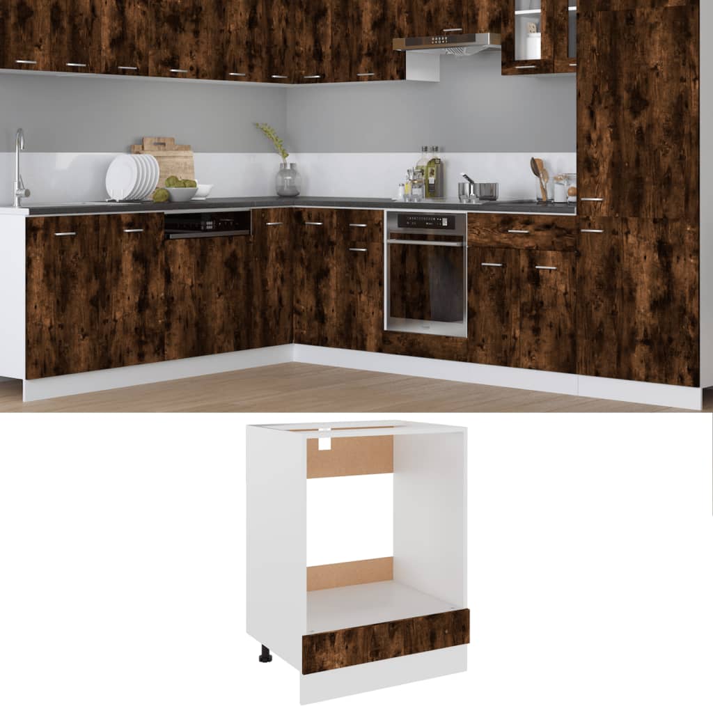 Mobile da Forno Rovere Fumo 60x46x81,5 cm in Legno Multistrato - homemem39