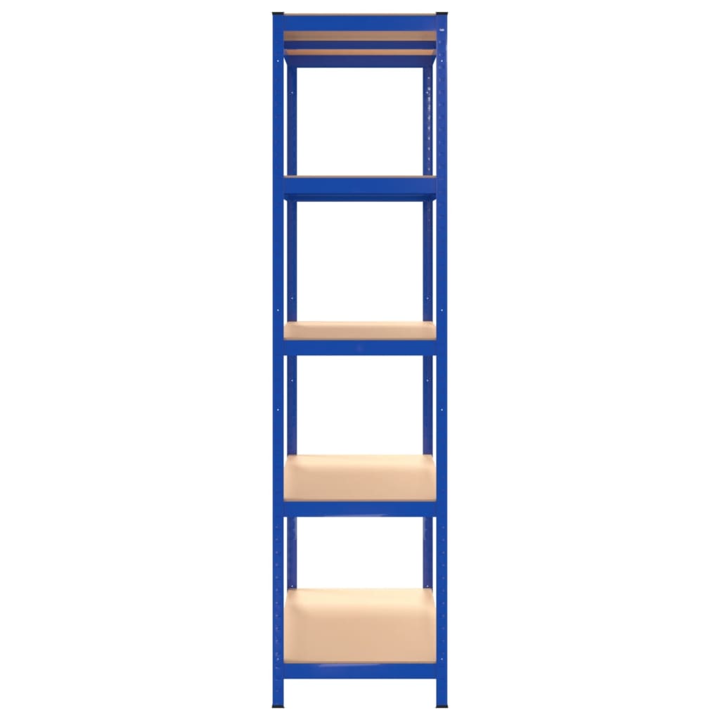 Scaffali a 5 Ripiani 4 pz Blu in Acciaio e Legno Multistrato - homemem39