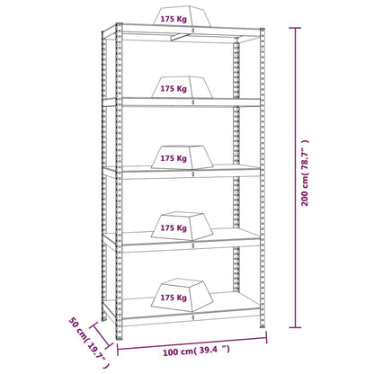 Scaffali a 5 Ripiani 4 pz Blu in Acciaio e Legno Multistrato - homemem39