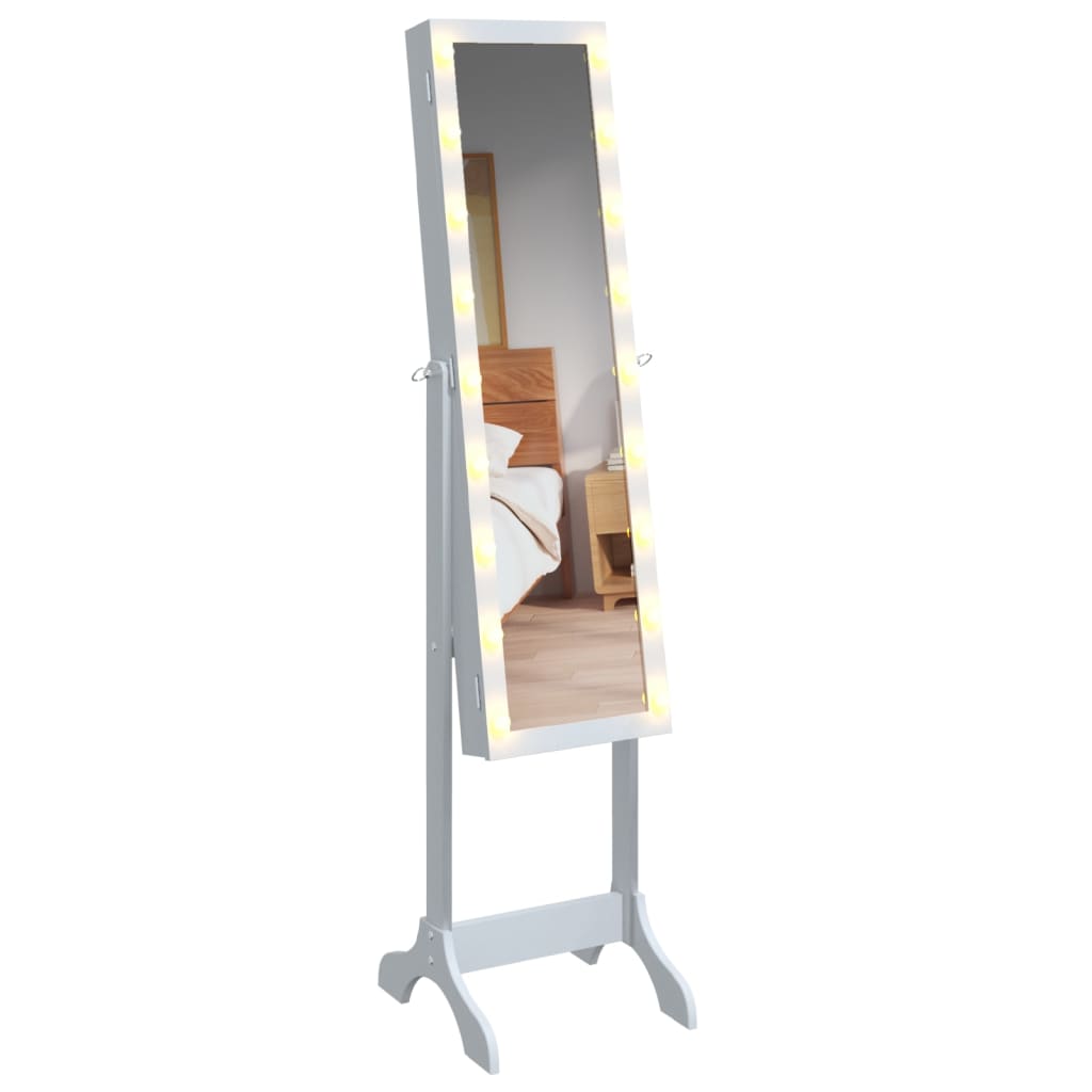 Specchio Autoportante con LED Bianco 34x37x146 cm - homemem39