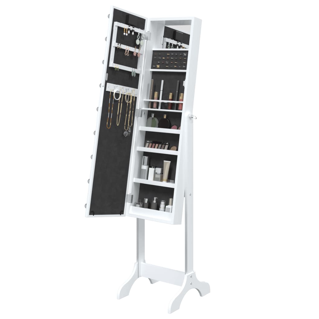 Specchio Autoportante con LED Bianco 34x37x146 cm - homemem39