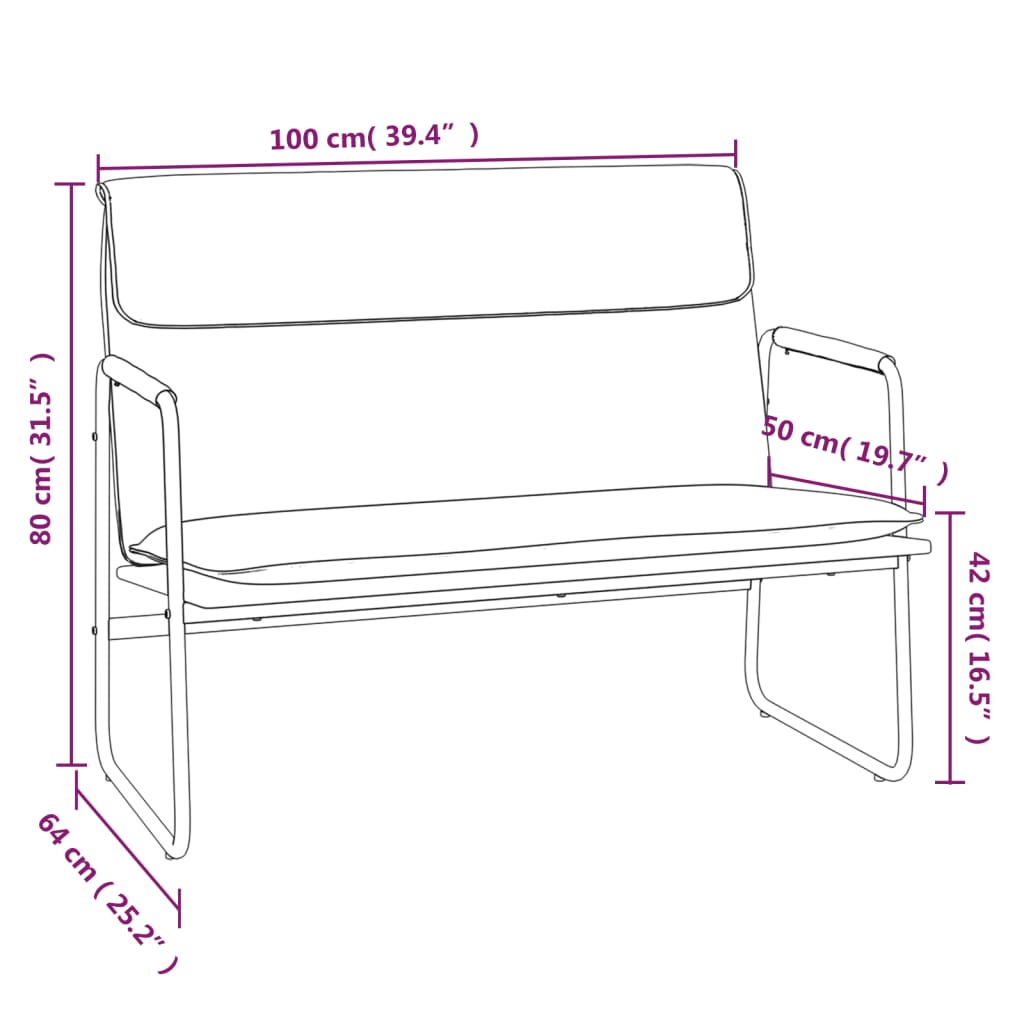 Panca Grigio Scuro 100x64x80 cm in Tessuto - homemem39