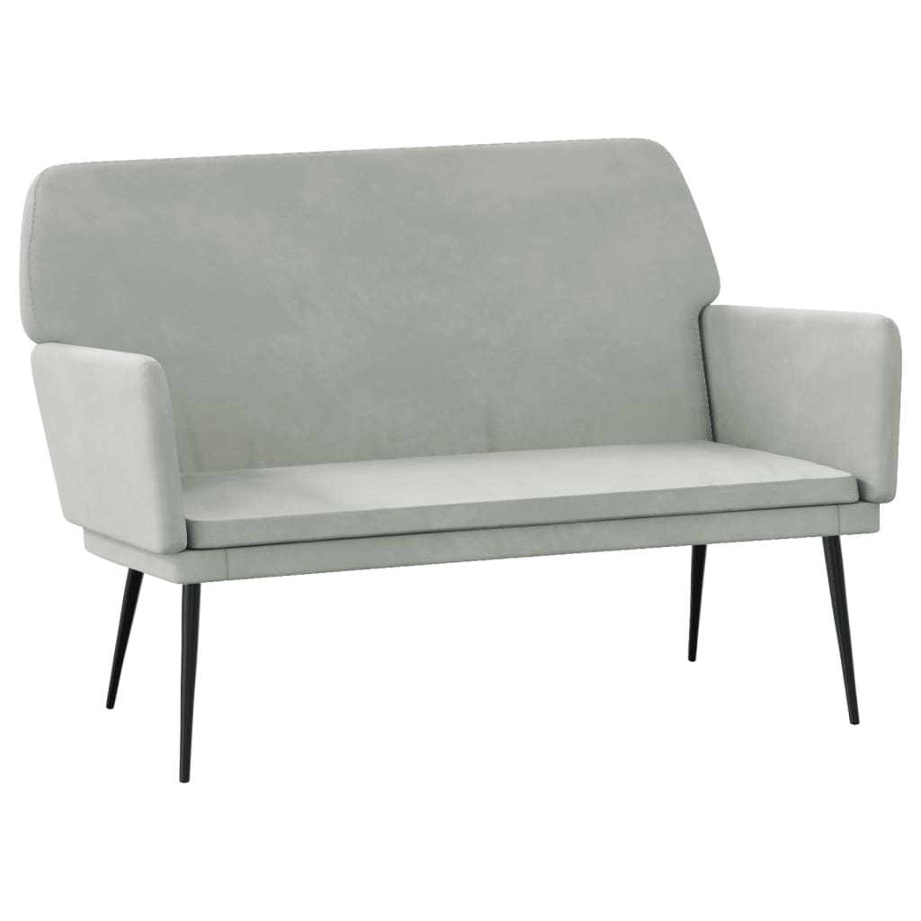 Panca Grigio Chiaro 108x79x79 cm in Velluto - homemem39