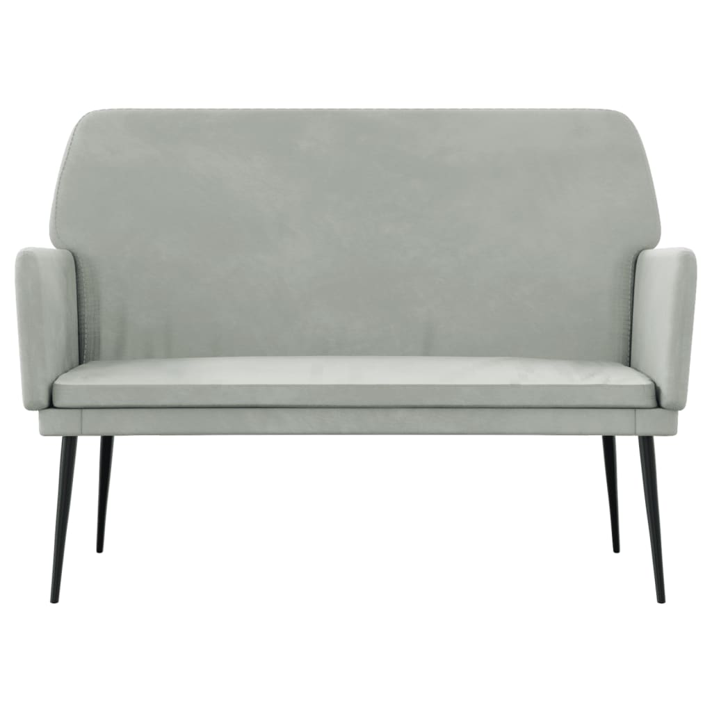 Panca Grigio Chiaro 108x79x79 cm in Velluto - homemem39