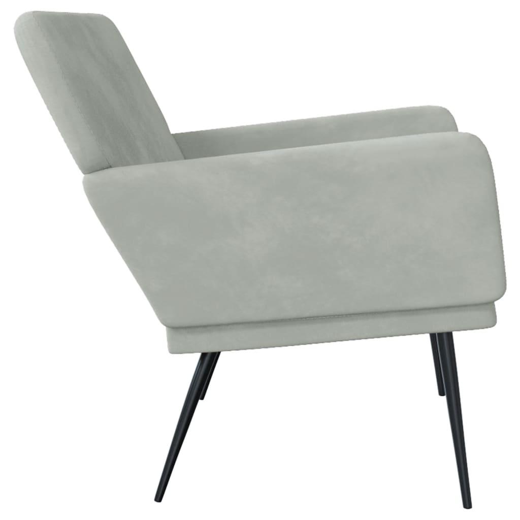 Panca Grigio Chiaro 108x79x79 cm in Velluto - homemem39