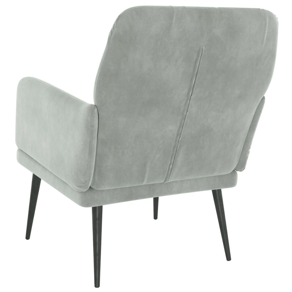 Poltrona Grigio Chiaro 62x79x79 cm Velluto - homemem39