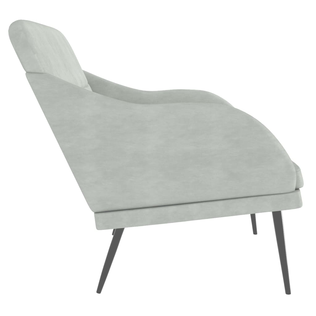 Panca Grigio Chiaro 110x76x80 cm in Velluto - homemem39