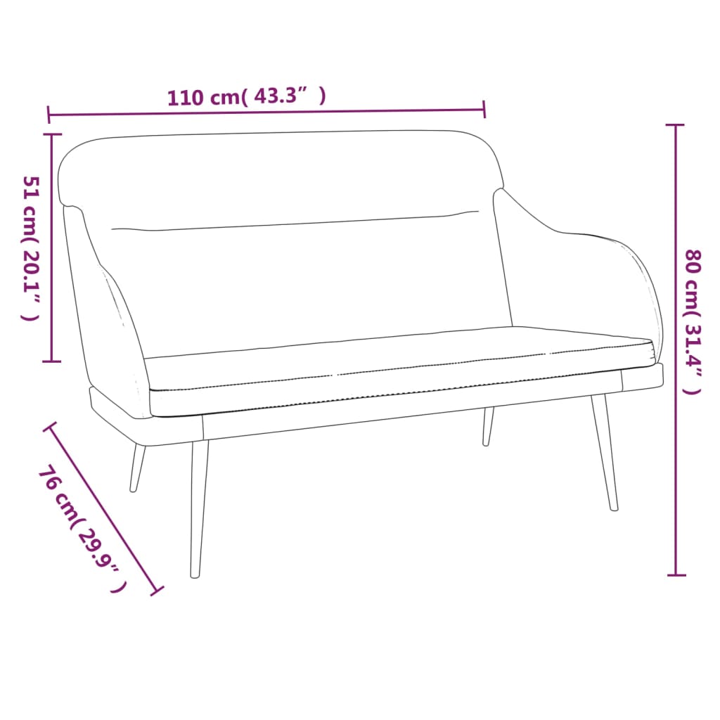 Panca Grigio Chiaro 110x76x80 cm in Velluto - homemem39