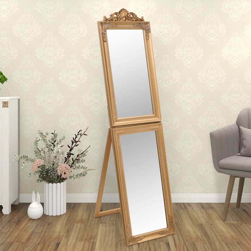Specchio Autoportante Dorato 40x160 cm - homemem39