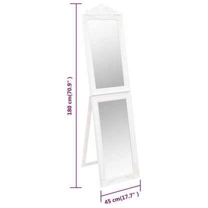 Specchio Autoportante Bianco 45x180 cm - homemem39